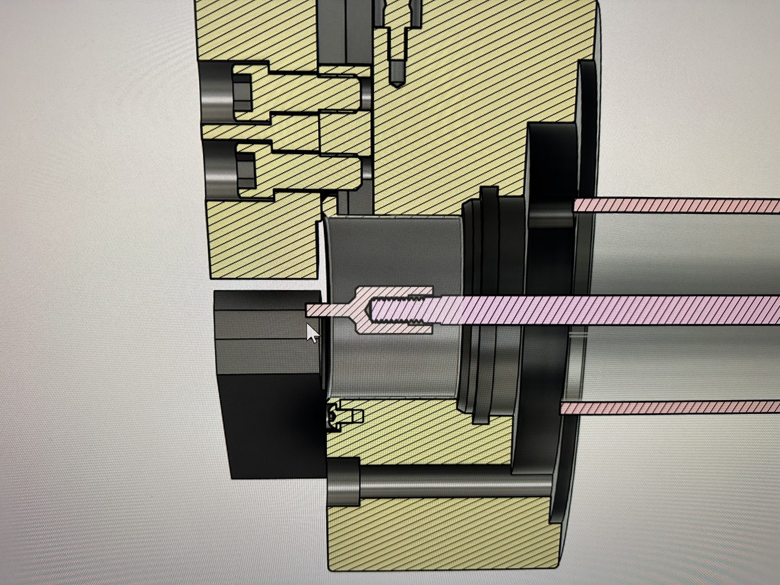 Workpiece Ejector CAD cross-section design